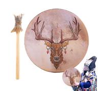 Tambours Chamaniques - Tambour à main chaman de 9 pouces avec tête de cerf | Instrument de guerison sonor, fabrication artisanale, idéal pour meditation, rituels spirituels, thérapie sonor, musique