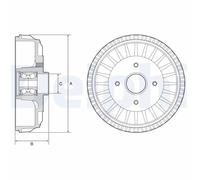 Tamburo freno DELPHI BFR768