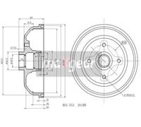 Original MAXGEAR Tambor De Freno 19-0834 Para Chevrolet Opel
