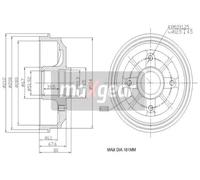 Tamburo freno MAXGEAR 19-1042
