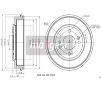 MaXgear Tambor de freno 19-3201 Eje trasero para HYUNDAI GETZ 2x