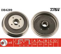 Tamburo freno TRW DB4289