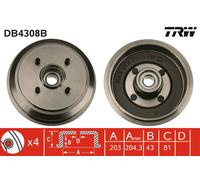 Tamburo freno TRW DB4308B