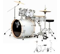 Tamburo T5 - Batería acústica con caja de 20 cm, con accesorios, barras planas y taburete.
