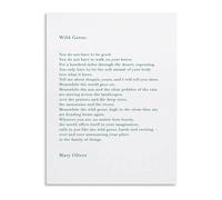TAMDDBPJD Canvas Art Print Wild Geese Poem Wall Poster for Living Room Bedroom Decor Motivational Quote Home Decoration Scandinavian Style(Framed,12x18inch(30x45cm))
