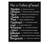 TAMDDBPJD Christian Educational Poster 12 Tribes of Israel with Names Meanings for Study and Faith Based Decor(Unframed,16x24inch(40x60cm))