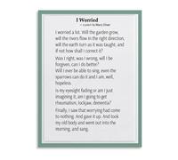 TAMDDBPJD Emotional Wellness Worry Poem Canvas Print Mindful Wall-Art for Bedroom Reading Nook and Tranquil Space(Framed,08x12inch(20x30cm))