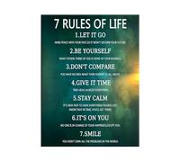 TAMDDBPJD Entrepreneurs Study Room Decor Motivational Canvas Wall-Art 7 Key Principles Inspirational Quotes Poster Ready to Hang(Unframed,12x18inch(30x45cm))