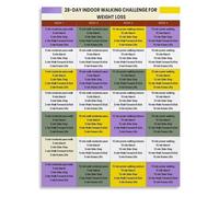 TAMDDBPJD Inspirational 28 Day Walking Challenge Poster Indoor Workout Plan for Weight Loss Canvas Wall-Art(Framed,12x18inch(30x45cm))