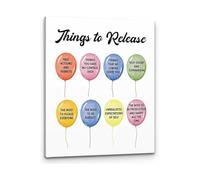 TAMDDBPJD Inspirational Mental Health Art Things To Release Anxiety Quotes Canvas Print for Therapist Office(Framed,08x12inch(20x30cm))