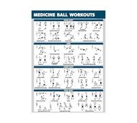TAMDDBPJD Laminated Medicine Ball Workout - Waterproof Gym Wall Chart for Functional Training, High-Intensity Interval Training (HIIT)(Framed,16x24inch(40x60cm))