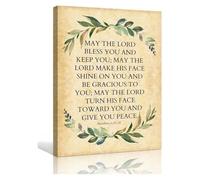 TAMDDBPJD Personalized Baptism Sign - The Lord Bless You and Keep You Numbers 6:24-26, Christian Nursery Wall-Art with Name and Date(Unframed,16x24inch(40x60cm))