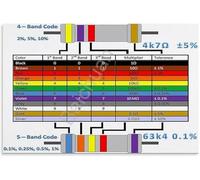 TAMDDBPJD Resistor Color Code Chart Guide Poster Educational Wall-Art for Bedroom Living Room Decor Electronics Engineering Print(Framed,16x24inch(40x60cm))