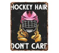 TAMDDBPJD Retro Metal Wall Decor Ice Hockey Girl Power Woman Player Silhouette Gift Idea for Teenage Adult Female Fans 8 X 12 in
