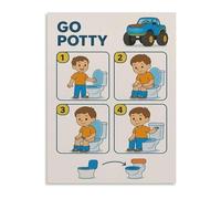 TAMDDBPJD Toilet Training Progress Chart Canvas Poster Educational Reward Wall-Art for Toddler Room Nursery and Home Decor(Unframed,08x12inch(20x30cm))