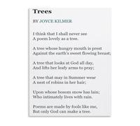 TAMDDBPJD Typographic Trees Poetry Inspired Canvas Poster Modern Wall-Art for Home Office Living Room and Library(Unframed,12x18inch(30x45cm))