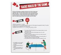 TAMDDBPJD Vintage Table Tennis House Rules Chalkboard Poster Canvas Print for Game Room Man Cave or Bar Wall Decor(Unframed,16x24inch(40x60cm))