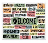 TAMDDBPJD Welcome in Different Languages Educational Multilingual Canvas Poster Wall-Art for Decor and Language Lovers(Unframed,08x12inch(20x30cm))