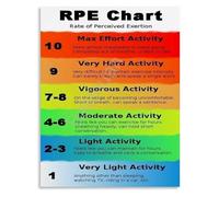 TAMDDBPJD Workout Intensity Guide RPE Chart Poster Rate of Perceived Exertion Scale Canvas Art for Gym Office Living Room(Framed,12x18inch(30x45cm))