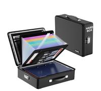 Tamfile Caja de documentos ignífuga, caja de seguridad ignífuga con diseño de carcasa dura, resistente al agua, organizador de archivos para documentos importantes, certificados, pasaportes de laptop,