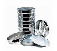 Tamices de acero inoxidable 304, Juego de tierra 11 piezas, 20 cm, 0,075-60 mm, con tapa y bandeja inferior