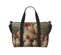 Tamiger A Brood Of Chickens - Bolsa de viaje de mano con estampado de gallinas, ajustable, ligera, para fin de semana, casual, para vacaciones, gimnasio