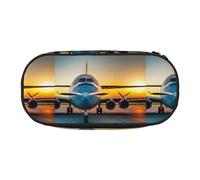 Tamiger Aircraft Plane at Sunsets - Bolsa de almacenamiento para lápices, escuela, estudiantes, niños, niñas, uso diario, práctico, Black, Talla única, Organizador de bolsas