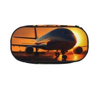 Tamiger Airplane at Sunset - Bolsa de almacenamiento para lápices, para estudiantes, niños, niñas, uso diario, práctico, Black, Talla única, Organizador de bolsas