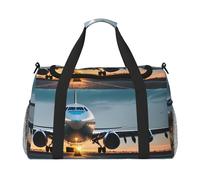 Tamiger Airplane In The Evening Light Print - Bolsa de viaje de mano ligera, portátil, portátil, versátil y plegable