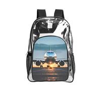 Tamiger Airplane in The Evening Light Print - Mochila transparente para senderismo, gimnasio, campus, viajes, uso diario
