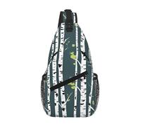 Tamiger Beauty - Bolsa de pecho cruzada con estampado de abedul, diagonal, ligera, elegante, para senderismo diario
