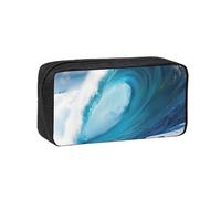 Tamiger Big Ocean Wave - Estuche organizador de papelería unisex con impresión HD de gran capacidad para llevar a diario