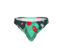 Tamiger Bikini con estampado de árbol de Navidad y muñeco de nieve para hombre, transpirable, elástico, suave, sedoso, de secado rápido, Negro, L
