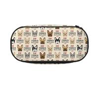 Tamiger Bolsa de almacenamiento con diseño de bulldog francés con texto en inglés "I Love French Bulldog", para estudiantes, niños, niñas, uso diario, práctico, Black, Talla única, Organizador de