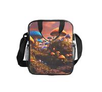 Tamiger Bolsa de almuerzo aislada transparente con estampado de hongos mágicos para uso diario, oficina, viajes, picnic, contenedor portátil de alimentos