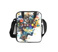 Tamiger Bolsa de almuerzo aislada transparente con impresión de cerebro de inteligencia artificial para uso diario, oficina, viajes, picnic, contenedor portátil de alimentos