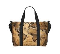 Tamiger Bolsa de viaje de mano con diseño de mapa del mundo antiguo, ajustable, ligera, para fin de semana, casual, para vacaciones, gimnasio