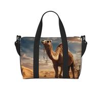 Tamiger Bolsa de viaje de mano con estampado de camello y arena del desierto, ajustable, ligera, para fin de semana, casual, para vacaciones, gimnasio