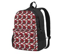 Tamiger Bolsa unisex de gran capacidad con estampado de rosas rojas, resistente al agua, ligera, para escapadas de fin de semana al aire libre