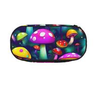 Tamiger Bright Mushrooms - Bolsa de almacenamiento para lápices, diseño de hongos, Black, Talla única, Organizador de bolsas