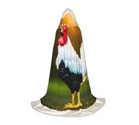 Tamiger Capa con capucha con estampado de gallo Shine para carnaval, festivales, eventos temáticos, uso al aire libre