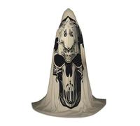 Tamiger Capa con capucha y estampado de calavera de toro para carnaval, festivales, eventos temáticos, uso al aire libre