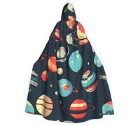 Tamiger Capa con capucha y estampado de planeta del espacio exterior para cosplay, carnaval, fiesta de vampiros, eventos temáticos