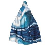 Tamiger Capa de carnaval con capucha Big Ocean Wave para mujer y hombre, 190 cm, disfraz de cosplay para eventos temáticos