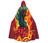 Tamiger Capa de carnaval con capucha para mujer y hombre, 190 cm, con estampado de fénix, para cosplay, eventos temáticos