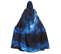 Tamiger Capa de carnaval con capucha para mujer y hombre, 190 cm, con estampado de galaxia azul, para cosplay, eventos temáticos