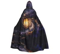 Tamiger Capa de carnaval con capucha para mujer y hombre, 190 cm, con estampado de galaxia, disfraz de cosplay para eventos temáticos