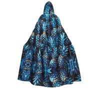 Tamiger Capa de carnaval con capucha para mujer y hombre, 190 cm, con estampado de piña azul, para cosplay, eventos temáticos
