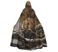 Tamiger Capa de carnaval con capucha para mujer y hombre, 190 cm, disfraz de castor, para eventos temáticos, festivales