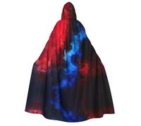Tamiger Capa de carnaval con capucha y estampado de galaxia roja y azul para mujer y hombre, 190 cm, disfraz de cosplay, eventos temáticos